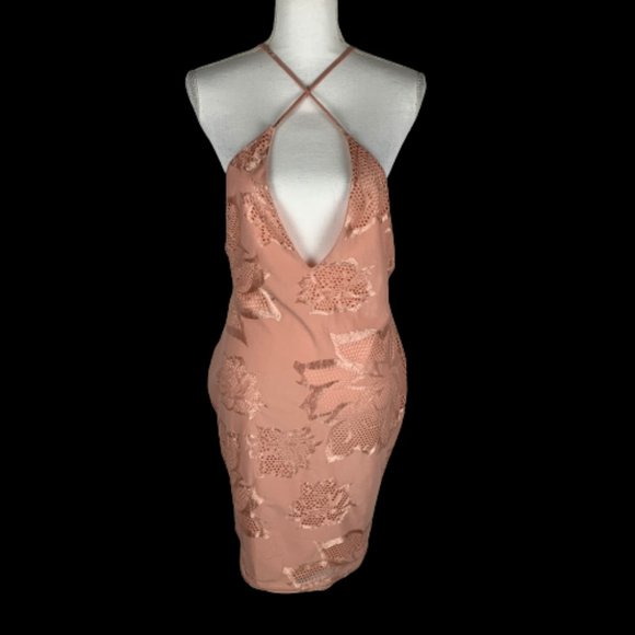 Fashion Nova Dresses & Skirts - Fashion Nova Midi Slide Dress Blush Size L